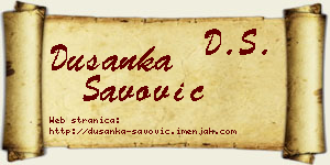 Dušanka Savović vizit kartica